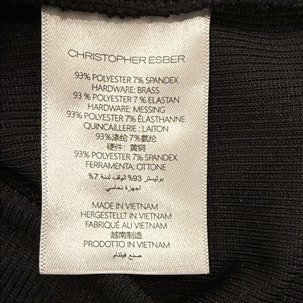Christopher Esber Hardware Cut-Out Crop Top Black Long Sleeve Size UK 8/ S NEW - Picture 12 of 12